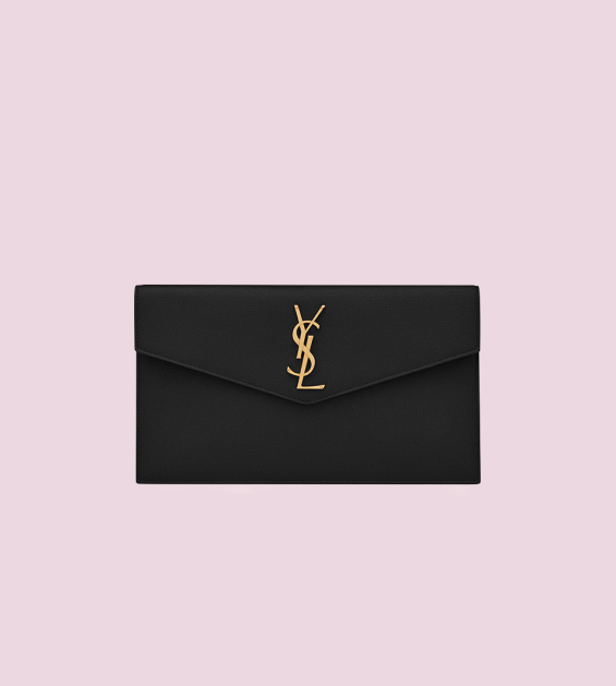 Saint Laurent - Uptown Clutch In Grain De Poudre